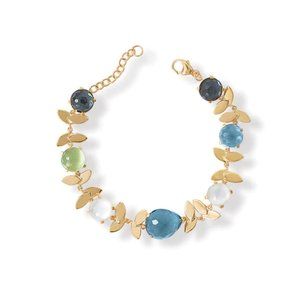 14 Karat Gold Plated Multi Stone Bracelet